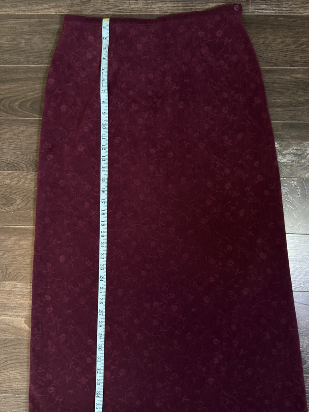 Casual Corner Burgundy Floral Maxi Skirt